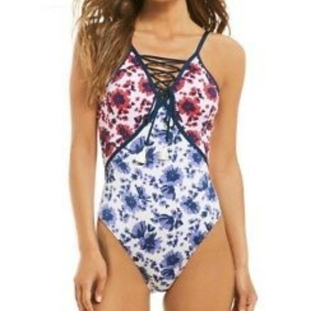 Gibson Latimer NWT One-Piece Floral Swimsuit Size Small